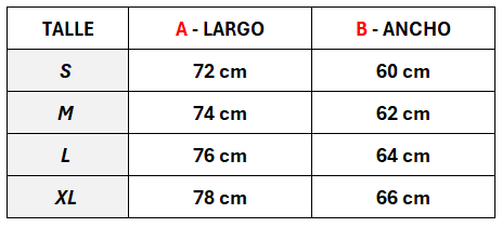 medidas talle buzo basico